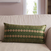 Silk Lumbar Cushion Cover - Green - Eyaas